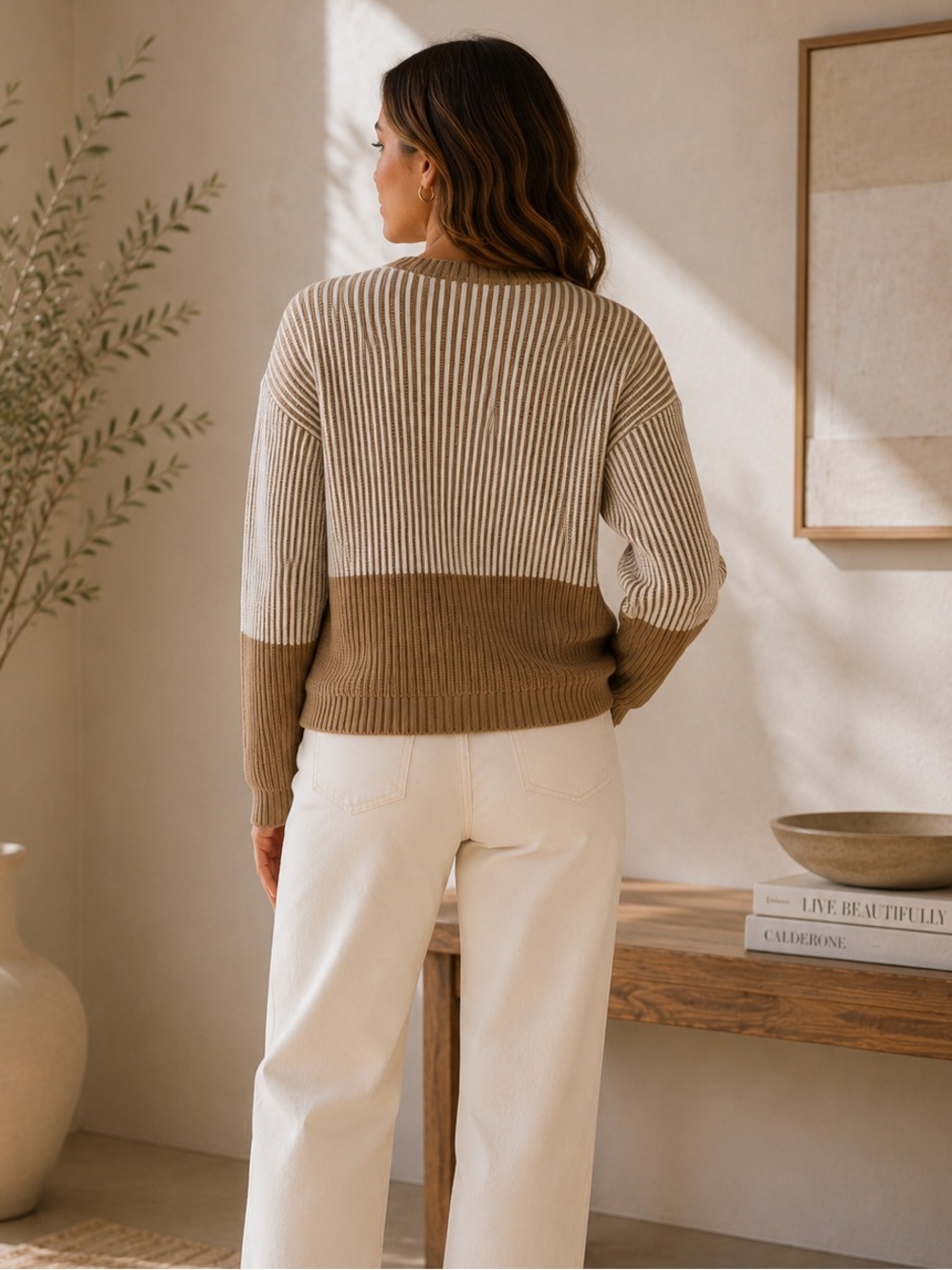 Max Studio Women's Colorblock Ribbed Sweater - Size Small - Picture 2 of 10